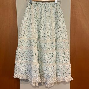 LoveShackFancy Floral Lace A-Line Skirt with Pockets, Medium